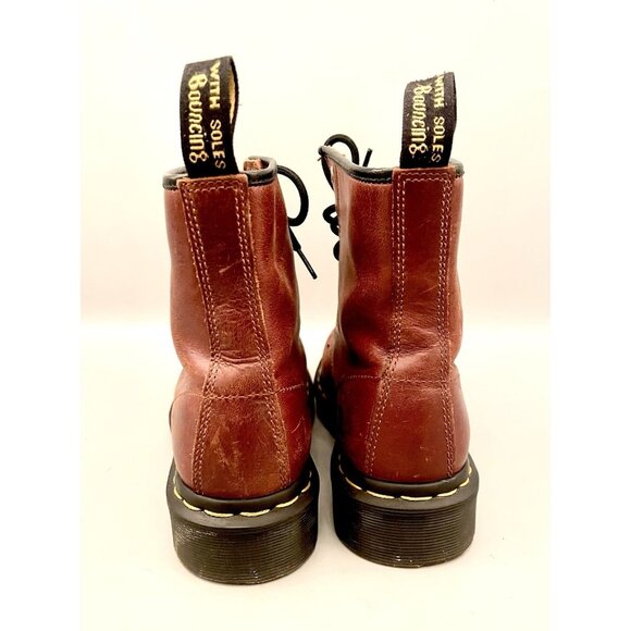Dr. Martens Classic Boots 1460 Size 5 Cherry Red Leather 8-eye Lace Combat Doc - Picture 5 of 13
